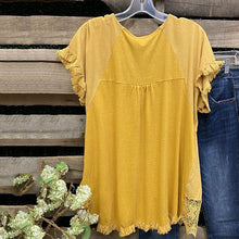 Load image into Gallery viewer, Solid Color Lace Stitching Short Sleeve Tops