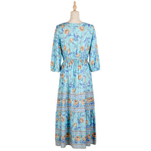 Load image into Gallery viewer, Bohemian Floral Printed V-Neck High Waist Maxi Dress