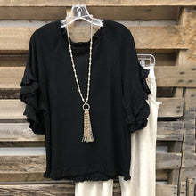 Load image into Gallery viewer, Loose Plus Size Ruffle Sleeve Tops