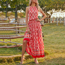 Load image into Gallery viewer, Sleeveless Bohemian Style Floral Printed Maxi Dress