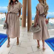 Load image into Gallery viewer, Fashion Sexy Shirt Button Maxi Dress
