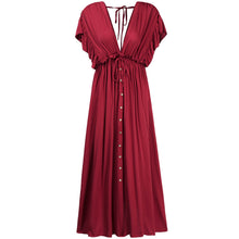 Load image into Gallery viewer, Elegant V-Neck Maxi Dress