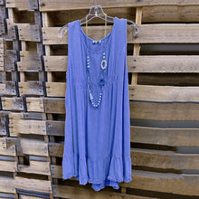 Load image into Gallery viewer, U Neck Sleeveless Stitching T-shirt Mini Dress