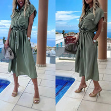 Load image into Gallery viewer, Fashion Sexy Shirt Button Maxi Dress