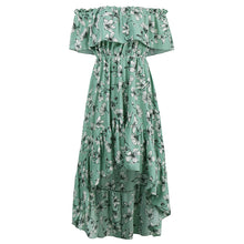 Load image into Gallery viewer, Fashion Off Shoulder Floral Printed Vacation Dress
