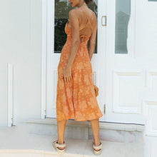 Load image into Gallery viewer, Fashion Floral Printed Slim-Fit Slit Sling Maxi Dress