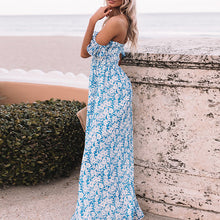 Load image into Gallery viewer, Summer Floarl Printed Off Shoulder Maxi Dress
