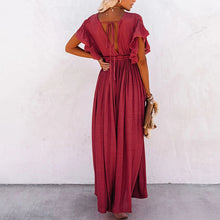 Load image into Gallery viewer, Elegant V-Neck Maxi Dress