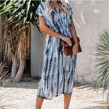 Load image into Gallery viewer, Printed V-Neck Slit Dress With Belt