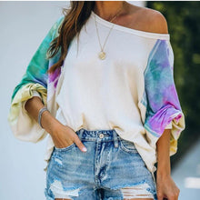 Load image into Gallery viewer, Tie-dye printed long-sleeved round neck sweatshirt