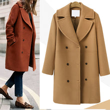 Load image into Gallery viewer, Elegant Lapel Long Sleeve Woolen Coat