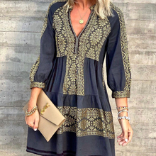 Load image into Gallery viewer, Ethnic Print V-Neck Dress
