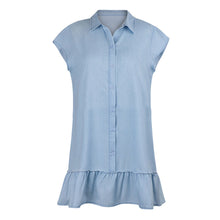 Load image into Gallery viewer, Lapel Pleated Ruffled Mini Dress