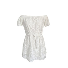 Load image into Gallery viewer, Embroidered Lace One-Shoulder Mini Dress