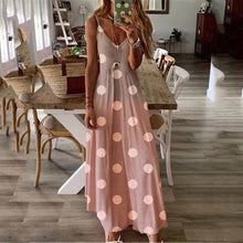 Load image into Gallery viewer, Polk Dot Printed V-Neck Maxi Dress
