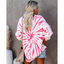 Load image into Gallery viewer, Tie-dye Gradient Round Neck T-shirt Top