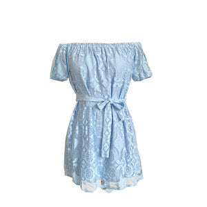 Embroidered Lace One-Shoulder Mini Dress