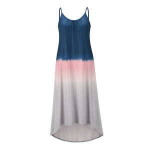 Gradient Color Sling Maxi Dress