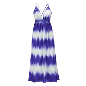 Tie-dye Gradient Sling Maxi Dress