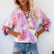 Load image into Gallery viewer, Tie Dye Bandage Design Hoodies Sweatshirt
