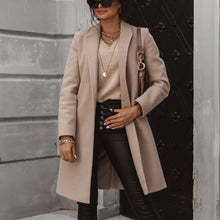 Load image into Gallery viewer, Lapel Mid-Length Woolen Coat
