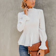 Load image into Gallery viewer, Pleated Ruffled Turtleneck Top T-shirt
