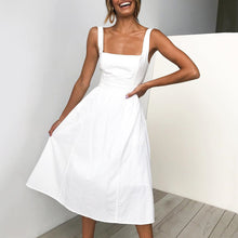 Load image into Gallery viewer, Elegant Solid Color Backless Dress

