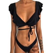 Load image into Gallery viewer, Black Sexy Backless Bikini Swimwear
