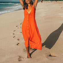 Load image into Gallery viewer, Deep V Neck Sexy Halter Maxi Dress
