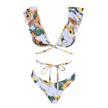 Load image into Gallery viewer, Sexy Sunflower Printed Bikini Swimsuit
