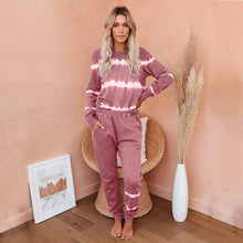 Load image into Gallery viewer, Striped Tie-dye Gradient Loungewear Set
