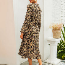 Load image into Gallery viewer, Fashion Leopard Printed Long Sleeve Dress

