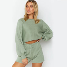 Load image into Gallery viewer, New Long Sleeve Shorts Suit Loungewear Set
