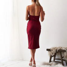 Load image into Gallery viewer, Sexy V-Neck Backless Slim Party Dress
