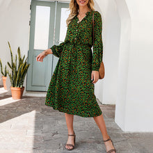Load image into Gallery viewer, Fashion Leopard Printed Long Sleeve Dress
