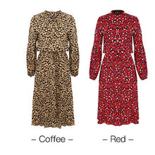 Load image into Gallery viewer, Fashion Leopard Printed Long Sleeve Dress

