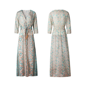 Vintage Bohemian Style Printed Vacation Dress