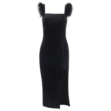 Load image into Gallery viewer, Sexy Elegant Hairy Shoulders Party Dress
