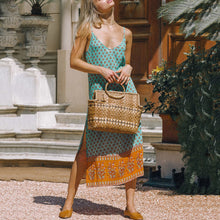Load image into Gallery viewer, Fashion Printed Sling Split Vacation Dress
