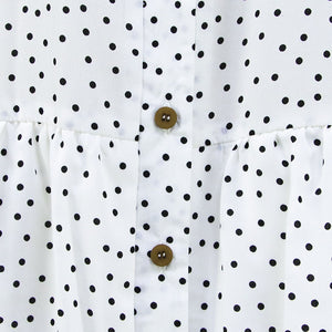 Polka Dot Print Nine-Point Sleeve Dress