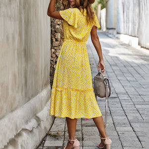 Elegant Short Sleeve Maxi Dress