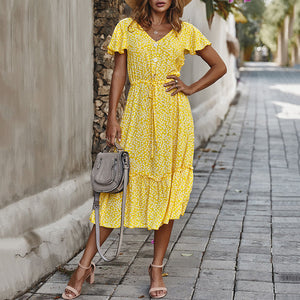 Elegant Short Sleeve Maxi Dress