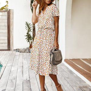 Polka Dot Short Sleeve Dress