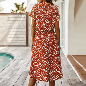 Polka Dot Short Sleeve Dress