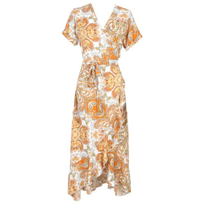 Elegant V-Neck Lace Up Irregular Maxi Dress