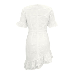 V-Neck Sexy Irregular Minni Dress