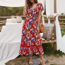 Load image into Gallery viewer, Fashion Floral Printed Vacation Dress
