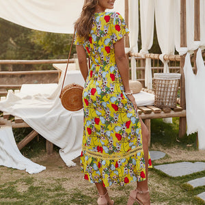 Fashion Floral Printed Vacation Dress