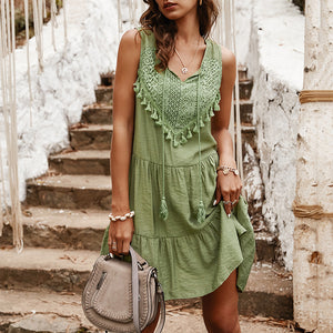 Fashion Tassel Sleeveless Summer Dress