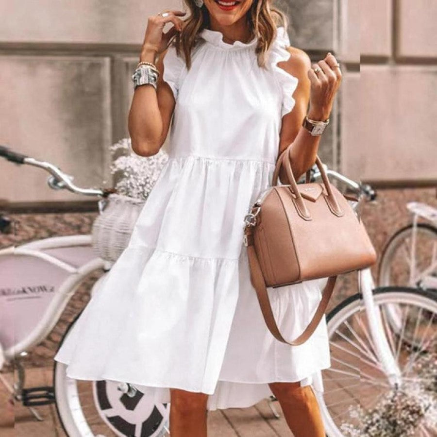 Solid Color Sleeveless Loose Dress